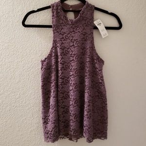 Hollister Halter Lace Tank Top - Purple